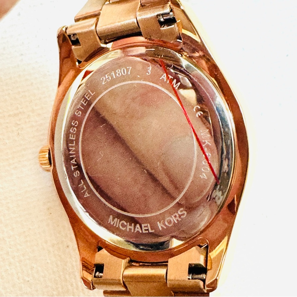 Michael Kors Colette Women's Rose Gold Stainless Bracelet Watch Crystals MK-6604 - Picture 11 of 14